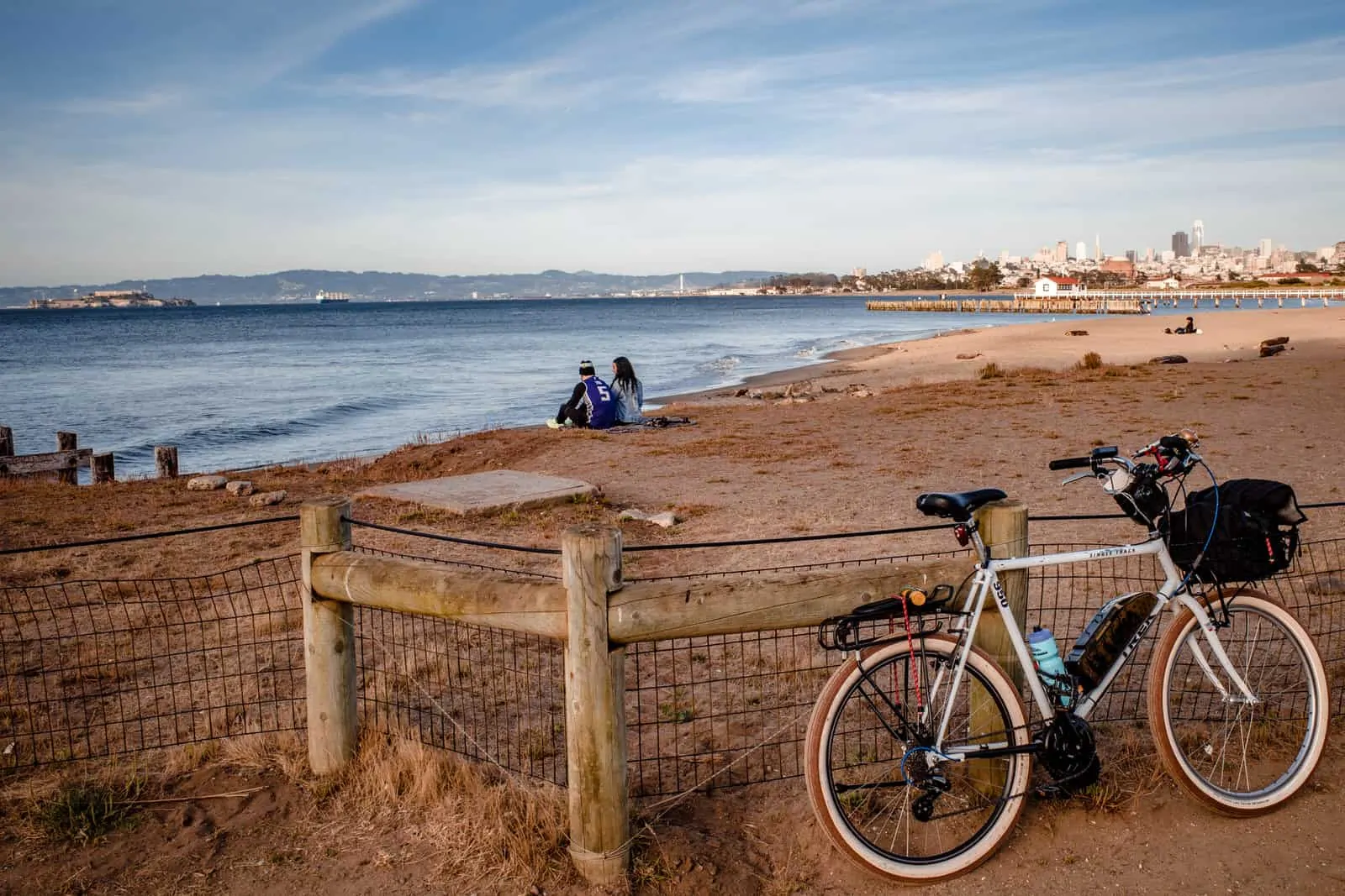 The Golden Gate Hour — Sunset E-Bike Tour 11 Crissy field beach with golden gate bridge