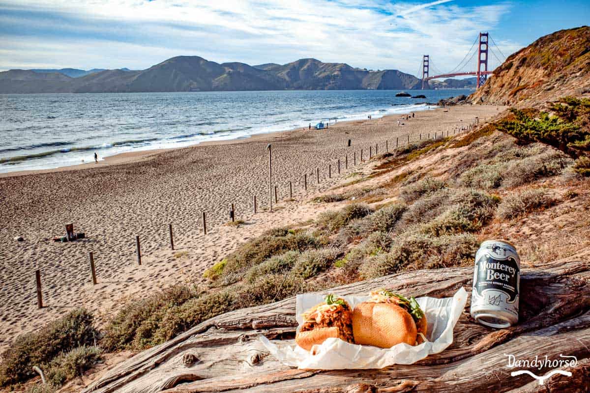 The Golden Hour — Golden Gate Bridge E-Bike Tour 5 Baker beach picnic area with golden gate bridge views san francisco