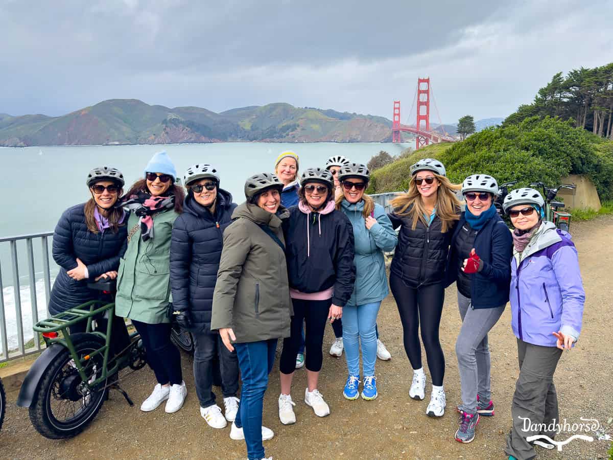 A group of ladies on electric bike tour in San Francisco