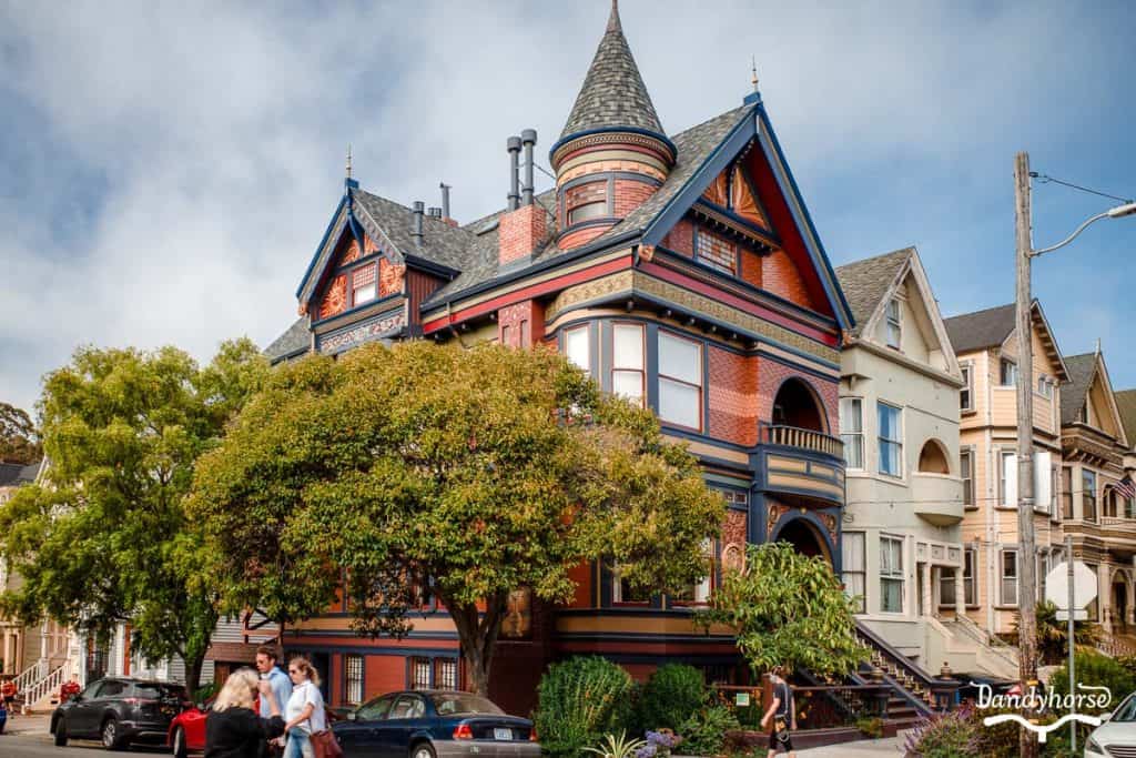 Painted Lady House Architecture in the Haight Ashbury neighborhood of San Francisco