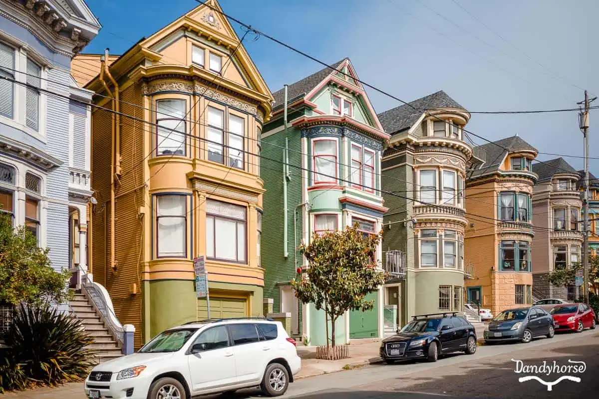 The Golden Gate Hour — Sunset E-Bike Tour 7 Haight-ashbury neighborhood painted lady houses