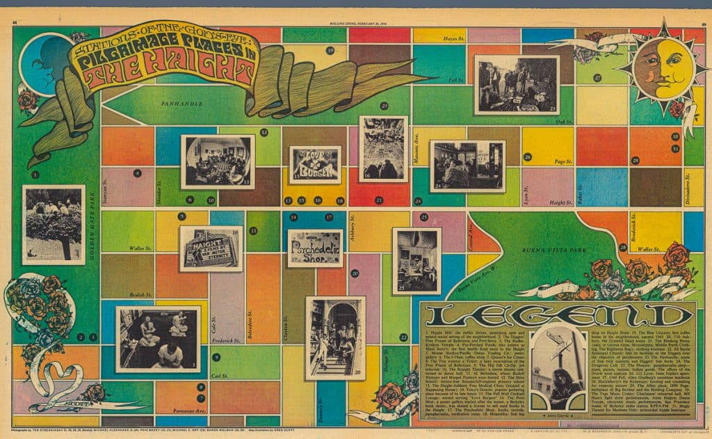 1960s map of the Haight Ashbury in San Francisco
