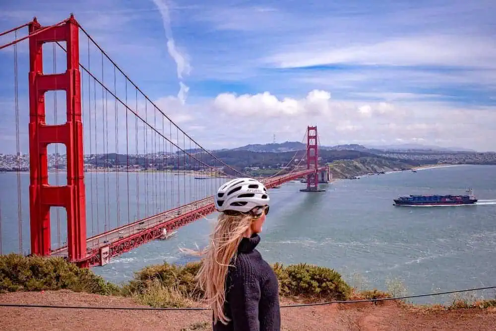 The Ultimate Electric Sf Bike Tour 5 Golden gate bridge panoramic view from san francisco e-bike tour route