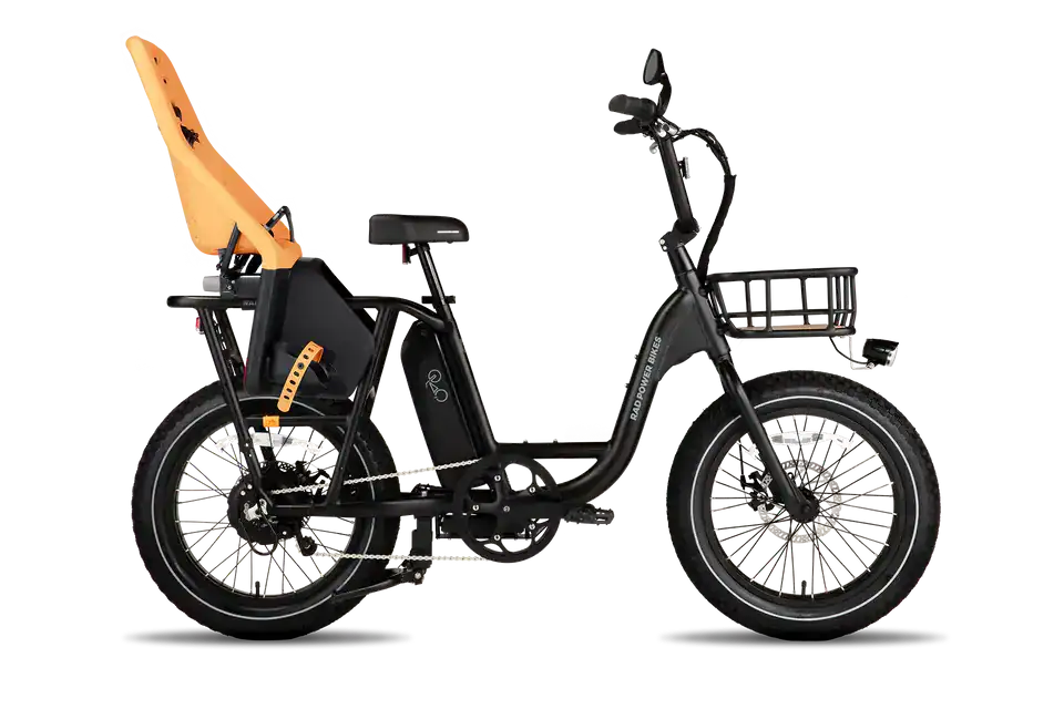 San Francisco Bike Rentals 12 E-bike with thule yepp child seat for toddler bike rides san francisco